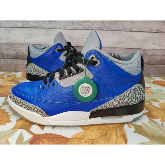 Air Jordan Other - Nike Air Jordan 3 Retro Varsity Royal Racer Blue Cement Size 8.5 Men CT8532-400